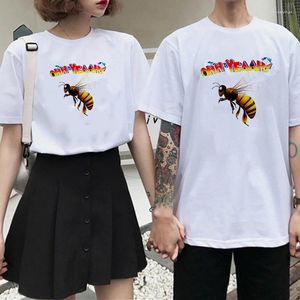 T-shirt manches courtes pour hommes, imprimé abeille, rétro, décontracté, graphique esthétique, mignon, haut pour femme