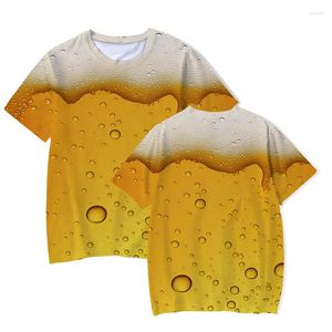 Camisetas para hombre, camisetas de cerveza 3D, camiseta de gran tamaño, camiseta divertida, ropa de calle Harajuku, camiseta feliz de Hip Hop, ropa para hombre