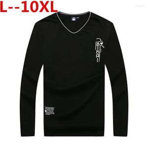 T-shirts pour hommes Big 10XL 8XL 6XL 5XL T-shirts occasionnels Hommes à manches longues Patchwork Design Streetwear Tendance Col V Plus Taille Tshirt Vêtements pour hommes