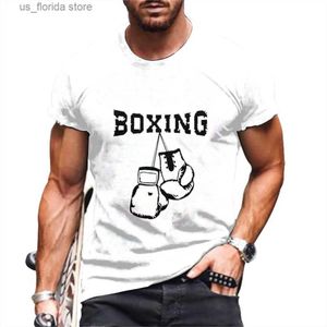 Camisetas para hombres Boxer Shirt Camiseta para hombre Boxeo Imprimir Ts Casual Short Slve Sudadera Verano Ropa de gran tamaño 2023 Cuello suelto Strtwear Y240321