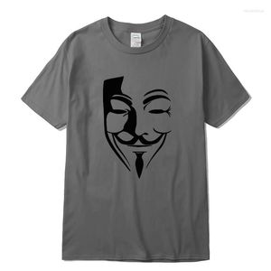 Camisetas para hombres Ropa de marca Camiseta de algodón V Word Vendetta Impresión Camiseta para hombres Tops casual Streetwear