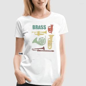 T-shirts pour hommes Brass Instrument Trompette Trombone Cornet Cornet Tuba Chemise De Base Solide Coton Été Drôle Décontracté Personnaliser O Cou Naturel