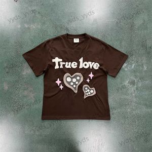 Camisetas de hombre Camiseta de pareja de Broken Planet Amor verdadero Diseño de corazón original Oculto en la oscuridad Tops de bordado de mujer Ropa de compras T230714