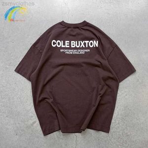 Camisetas para hombre, camiseta de Cole Buxton con estampado de eslogan clásico azul real marrón para hombre y mujer, camiseta CB de gran tamaño 100% de algodón, ropa de calle informal