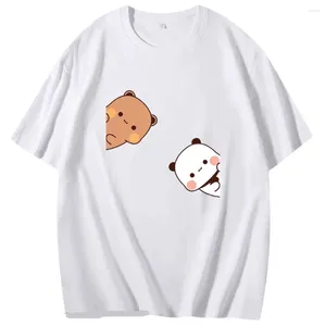 T-shirts pour hommes Bubu Dudu Chemise Couple Tops Cartoon Panda Bear Femmes / Hommes T-shirts d'été Kawaii Coton Tshirt Coréen Tees Harajuku Casual