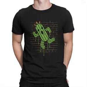 Camisetas para hombre Cactuar Graffiti camiseta para hombre Final Fantasy XIV ropa de juego estilo camisa de poliéster Homme