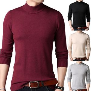 T-shirts pour hommes décontractés hommes couleur unie à manches longues pull col rond grande taille pull tricoté adapté pour les voyages achats vêtements quotidiens salon