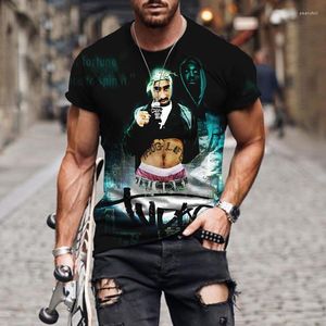 Camisetas para hombre Tendencias de celebridades Impresión 3D Sueltas y cómodas Oversize Casual Street Personalizada Adulto