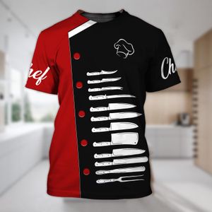 T-shirts pour hommes Chef Shirt T-shirts 3D Vêtements imprimés personnalisés O-Neck Oversize Tops à manches courtes Mode Punk Streetwear 6xl 230407
