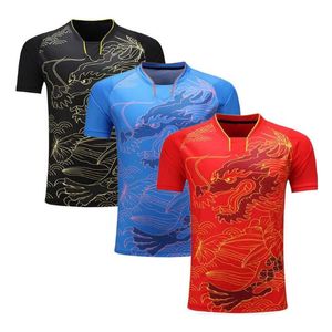Camisetas de hombre China dragón camisa de tenis de mesa Hombres camisetas de bádminton ping pong deportes camiseta poliéster Dry-Cool Ma Long camiseta de tenis de mesa 230607