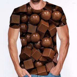 Camisetas de hombre Chocolate 3d camiseta de hombre de manga corta para hombre patrón de parodia creativa ropa de verano de gran tamaño para hombres y mujeres