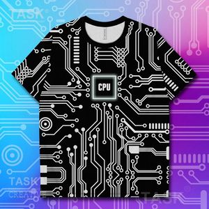 T-shirts pour hommes Circuit Skull Electromagnétisme Connaissance des données Technologie d'intelligence artificielle Chemise à séchage rapide Vêtements d'été à manches courtes