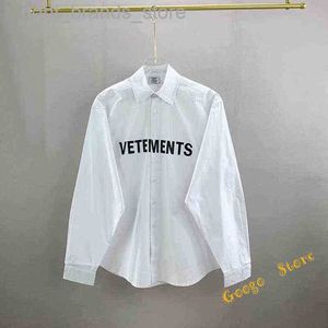 Camisetas de hombre Clásico Negro Blanco Vetements Camisas Hombres Mujeres 1 1 Letras delanteras de alta calidad Impreso VTM Blusa suelta VETEMENTS Shirts0214V23