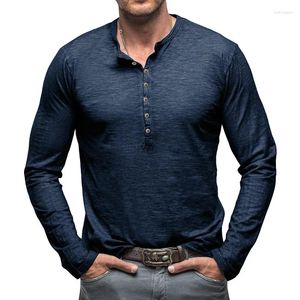 T-shirts pour hommes Coldker Big and Tall Men Henley Henley Casual Cotton Slim Fit Basic Spring T-shirt