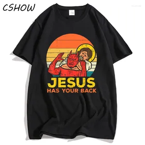 T-shirts pour hommes Chemise en coton Jésus a votre dos Jiu Jitsu Rétro Christian Hommes T-shirt Femmes T-shirt surdimensionné Hommes Streetwear Top
