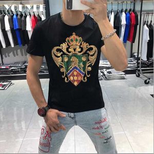 T-shirts masculins Tshirt mâle mince coton Modèles de luxe Modèles luxueux Hot Diamond Top Men NOUVEAU T-T-T-T-T-T-Tees Vêtements Z0221