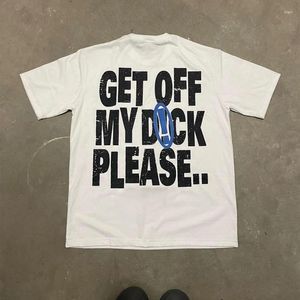 T-shirts pour hommes t-shirt coton punk lettre grunge imprimement lâche hip hop streetwear top été unisexe gothique manche courte y2k