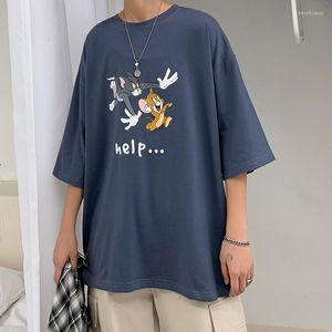 Camisetas para Hombre Dibujos Animados Creativos Divertidos Estampado Vintage Camiseta para Hombres Estilo Anime Todo fósforo Moda O-Cuello Ropa Kpop Preppy Casual Streetwear