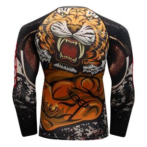 Camisetas para hombre Personalizar tela específica Impresión completa Fitness Mangas largas Rash Guard Fashion Gym Camiseta