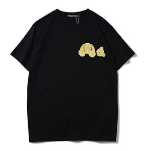 Camisetas de hombre Cortar tendencia de oso de dibujos animados taladro caliente camiseta de manga corta moda de hombre suelta media manga moda pareja traje China-Chic ropa de verano