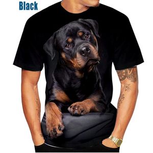 Camisetas de hombre Cute Pet Dog Rottweiler Camiseta de impresión 3D y camiseta de manga corta casual de verano de mujer Funny XS 5XL 230411