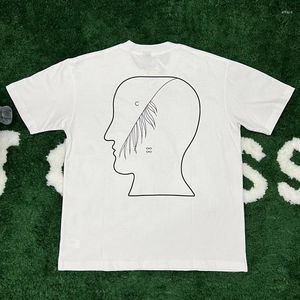 T-shirts pour hommes Quotidien Casual BRAIN DEAD T-shirts Image réelle Simple Sketch Head Print Loose Top Tees Haute Qualité Coton Couple Court