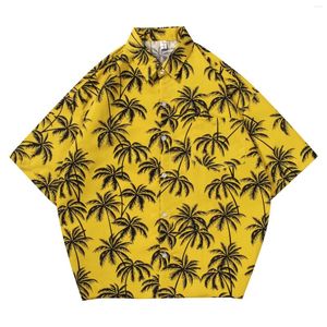 T-shirts pour hommes Denim Shirt Jacket Plain Men Casual Loose Floral Printed Beach Hawaiian Short Sleeve Button Down Vintage Dress