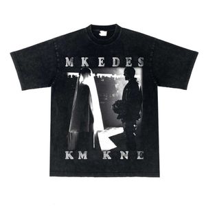 Camisetas para hombre Diseñador de lujo Kanyes Classic Wedding Hipster Ropa de calle masculina 270 g Camiseta larga de manga corta de algodón