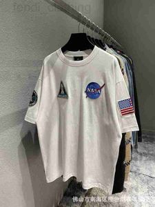 Camisetas para hombres Diseñador Primavera y verano Nueva versión alta Familia B Co nombrada NASA Aviación Bordado Moda BR París Casual Hombre Mujer Camiseta corta IRJ5