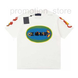 Camisetas para hombres Diseñador Toalla Diez mil agujas Bordado Béisbol Fuego Etiqueta verde Jacquard Cuello redondo Manga corta Algodón de lujo Camiseta suelta 112R