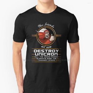 T-shirts pour hommes détruire Unicron transformer rétro film t-shirt pur coton Tf Bots Robot dessin animé jouets 80s Geek Nerd Geeky