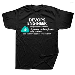 Camisetas para hombre DevOps Engineer Definition Funny Engineering Graphic algodón Streetwear manga corta regalos de cumpleaños camiseta de estilo de verano