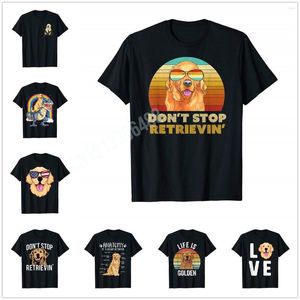 T-shirts pour hommes n'arrêtez pas de récupérer rétro Golden Retriever chien T-Shirt coton hommes femmes Hip Hop pour cadeau taille XS-5XL
