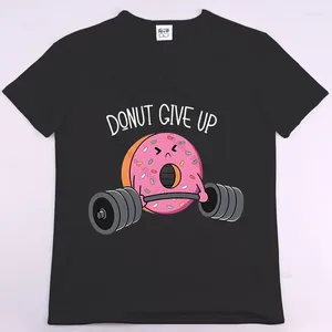 T-shirts pour hommes DONUT Abandonner Fitness Funny Gym Rat Bodybuilding Crewneck Chemise Hommes Casual Manches Courtes Surdimensionné