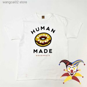 Mannen T-Shirts Donut Print Menselijk Gemaakt T-shirt Mannen Vrouwen 1 1 Beste Kwaliteit Slub Katoen Top Tees T230602