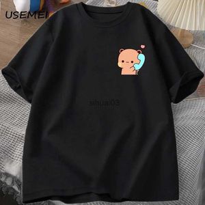 T-shirts pour hommes Dudu fait un appel à son Bubu T-shirt Femmes Hommes Couple T-shirts drôles Mignon Panda Bear T-shirts Été O Cou Vêtements Pour Hommes