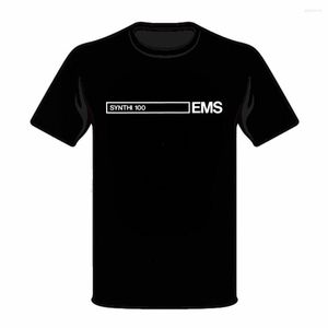 Camisetas para hombre EMS Synthi 100 teclado Modular Synth Logo sintetizador camiseta rojo negro