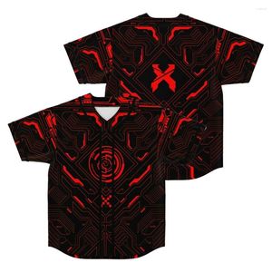 Camisetas para hombres Excision Merch Jersey de béisbol Top Shirt con cuello en V Manga corta Mujeres Hombres Streetwear Camiseta 3D