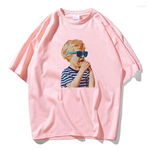 Hommes t-shirts mode INS Style drôle sucette garçon imprimer hommes coton amoureux haut T-shirt planche à roulettes bleu rose rouge T-shirt femmes