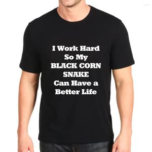Camisetas para hombre, camiseta estampada a la moda, camiseta negra con estampado de serpiente de maíz, camisetas personalizadas para una vida mejor, camisetas holgadas para hombre