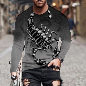 Camisetas para hombre, camisetas con estampado 3D de escorpión a la moda, camisa de manga larga para hombre y mujer, ropa de calle, jerséis de gran tamaño Harajuku, camisetas para niños, Top