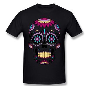 Camisetas para hombre, Camiseta morada con diseño de Calavera a la moda, Camiseta divertida de azúcar mexicana, Camiseta de algodón para hombre, camisetas, ropa de calle Harajuku