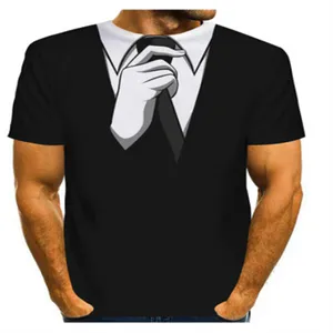 Camisetas de hombre Camisa de verano de moda con lazo, 3d, camiseta, moderna, impresión 3d, informal, manga corta, ropa de calle, divertida