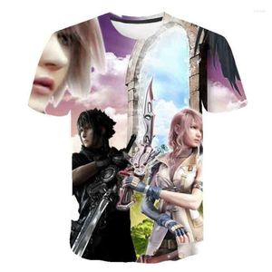 Camisetas para hombre Final Fantasy 3D Impreso Camiseta Anime Personaje Tops Verano Moda Manga Corta Transpirable Talla Grande Camiseta