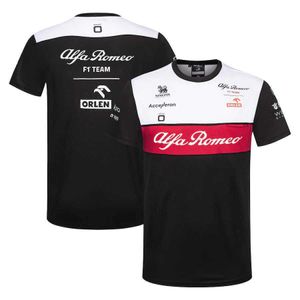 Camisetas masculinas F￳rmula uno Racing Alpha Romeo F1 Equipo Orlen Camiseta Summer Outdoor C￳moda Secado r￡pido Manga corta Deportes masculinos