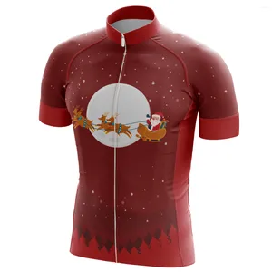 Camisetas para hombre, Jersey divertido de Ciclismo de invierno, ropa deportiva para bicicleta de Navidad para hombre, camisa de Ciclismo de alce y Papá Noel resistente al desgaste