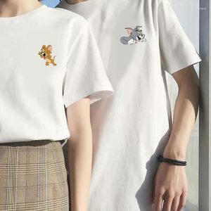 T-shirts pour hommes Funny Cute Jerry T-shirt graphique Cartoon Tom Imprimé Vêtements de couple Fashion Design Corée Style Shirt Summer Casual Soft