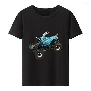 Camisetas para hombre, divertida camisa de algodón de Monster Truck, Unisex, de manga corta, novedad, estilo creativo de dibujos animados, ropa de calle de moda, camisetas casuales de Hip-hop Y2k