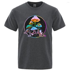 T-shirts pour hommes Jardin de Champignons Coloré Style Néon Mode Rue Tshirt Hommes Vintage Lâche Coton Tops Couple Vêtements D'été Oversize