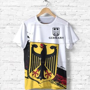 Camisetas para hombre, camiseta con estampado de bandera nacional de Alemania para hombre, camiseta de gran tamaño Harajuku de tendencia a la moda, camiseta de manga corta con cuello redondo para ocio